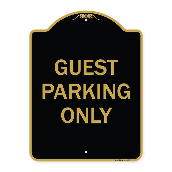Signmission Designer Series-Guest Parking Only, Black & Gold Heavy-Gauge Aluminum, 24" x 18", BG-1824-9972 A-DES-BG-1824-9972 - main